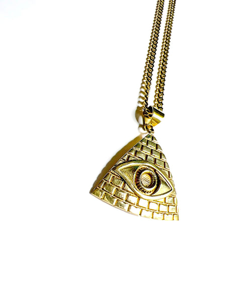 Pyramid Evil Eye Pendant Necklace - SAGE ON SUNDAYS
