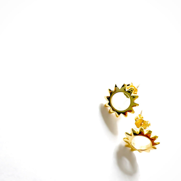 18K Gold Vermeil Sun Stud Earrings - SAGE ON SUNDAYS
