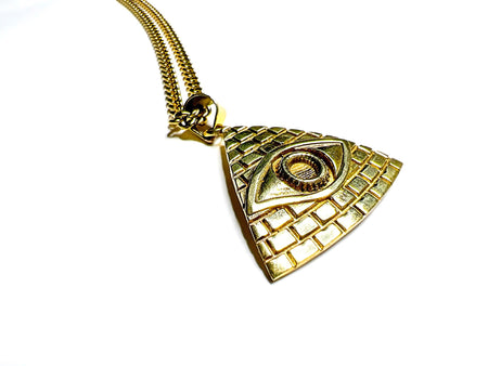 Pyramid Evil Eye Pendant Necklace - SAGE ON SUNDAYS